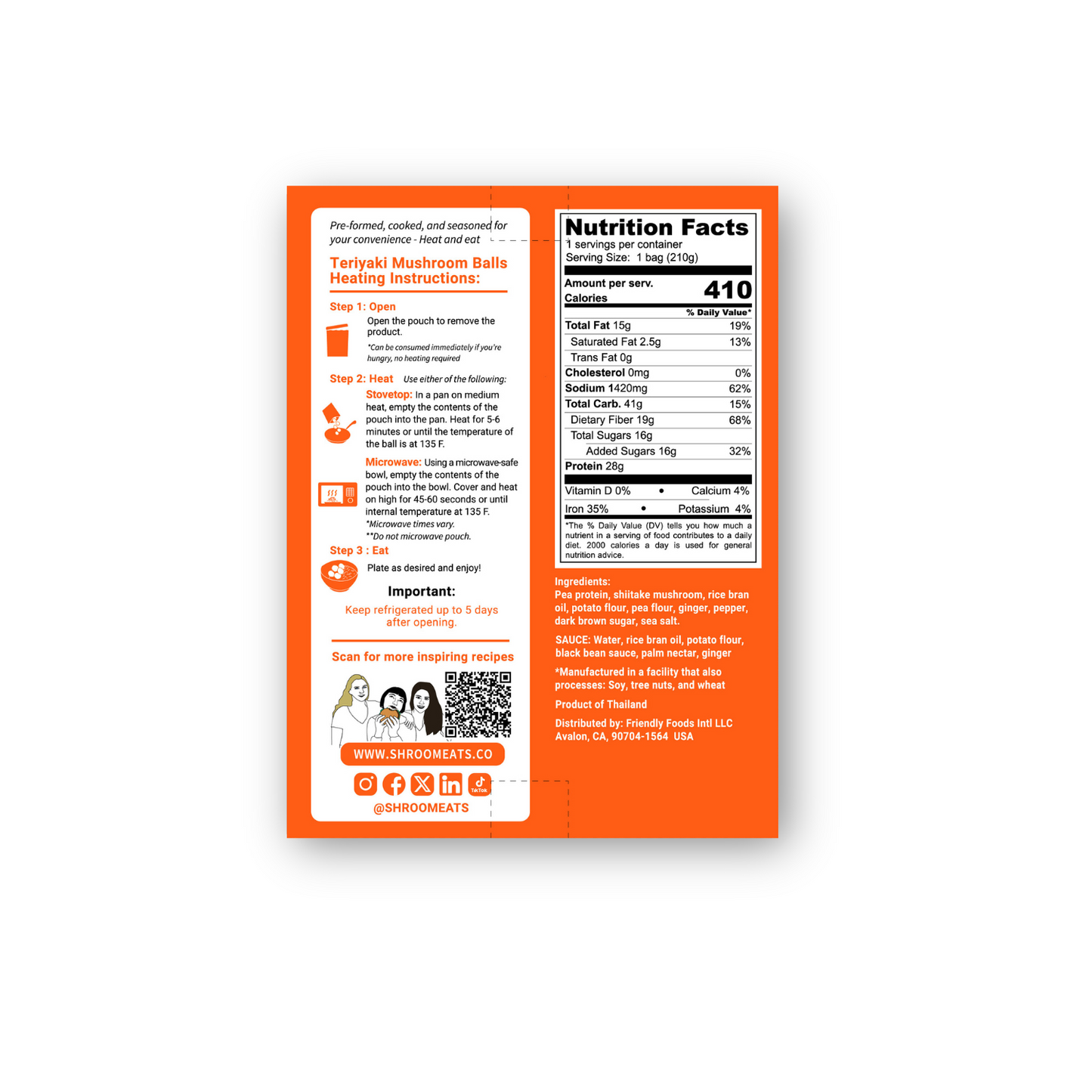 Shroomeats® Mushroom Taco Filling : Vegan Ground Meat, 6-pack Family Size