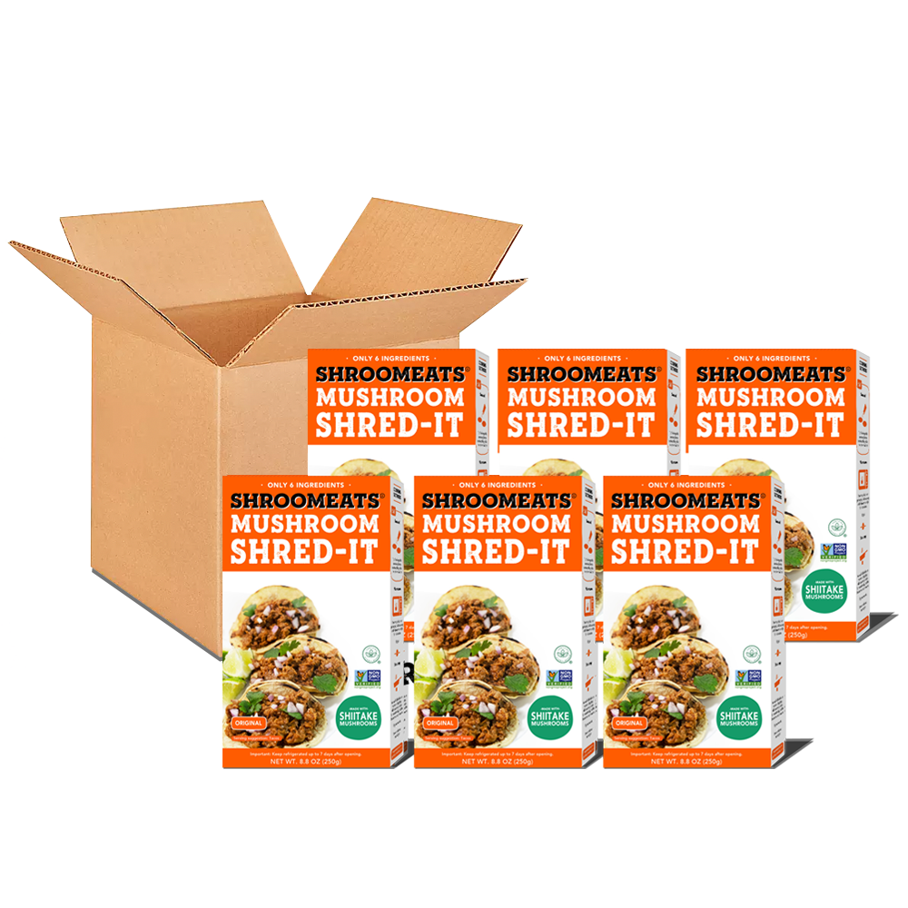 Family Size 6-Pack Shroomeats® Shred-it :  Vegan Mushroom Ground Meat Allergen Free Healthy Meat Alternative Great Texture