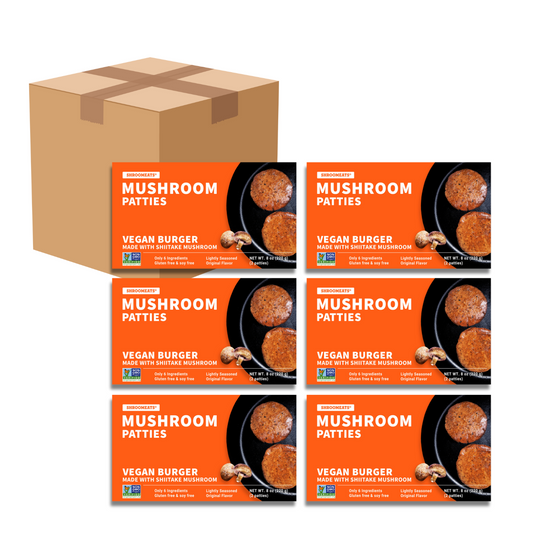 6-Pack Shroomeats® Mushroom Patties : Vegan Shiitake Mushroom Burger Allergen-Friendly Superfood