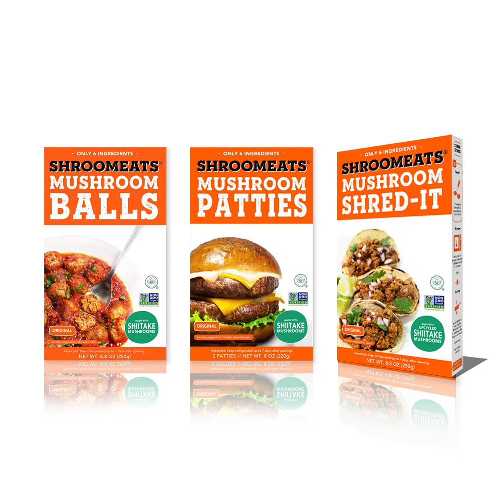 3-Pack Variety Shroomeats® : Vegan Mushroom Allergen Free Healthy Meat Alternative Great Textures