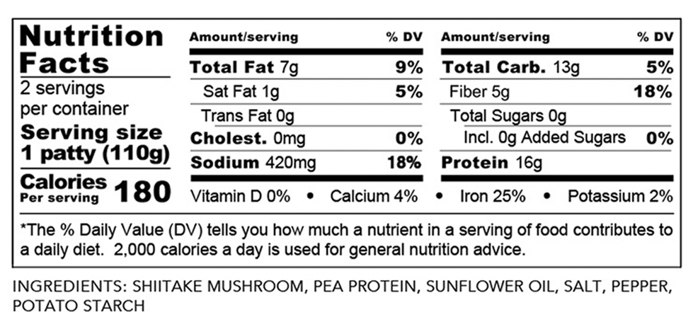 3-Pack Shroomeats® Patties : Vegan Mushroom Burger Patties Allergen Free Healthy Meat Alternative Great Texture