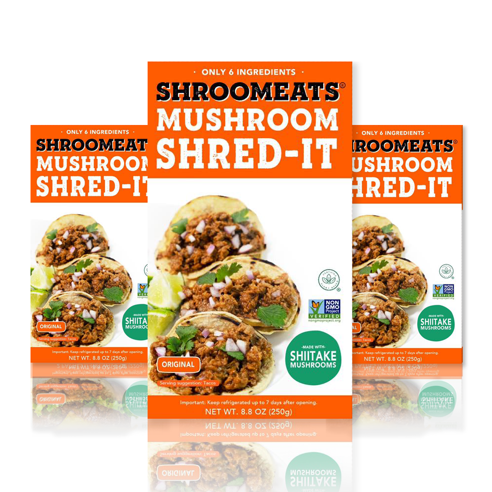 3-Pack Shroomeats® Shred-it : Vegan Mushroom Ground Meat Allergen Free Healthy Meat Alternative Great Texture