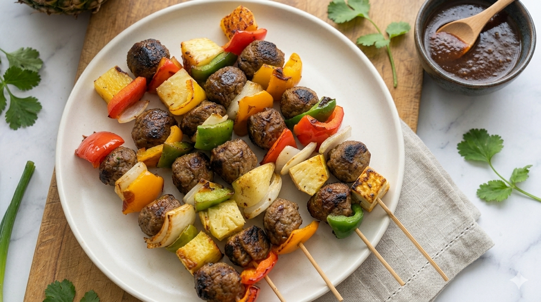 Kabab with Mushroom Balls