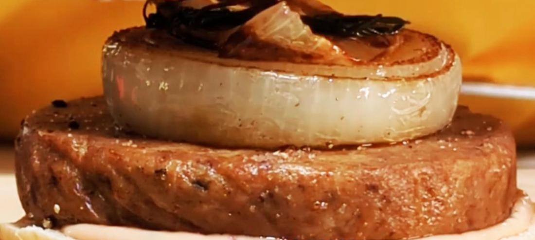 Grilled Onion Burger with Mushroom Patties