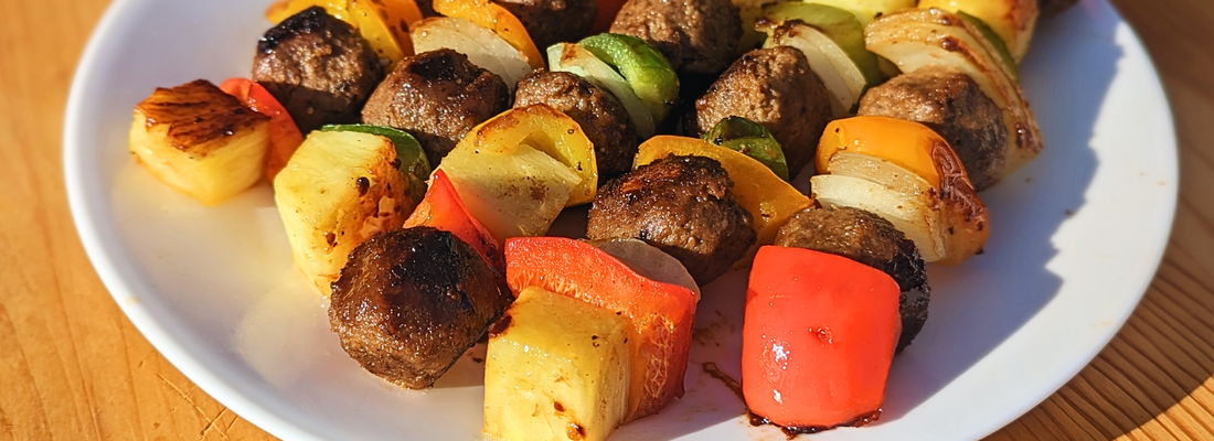 Kabob with Mushroom Balls