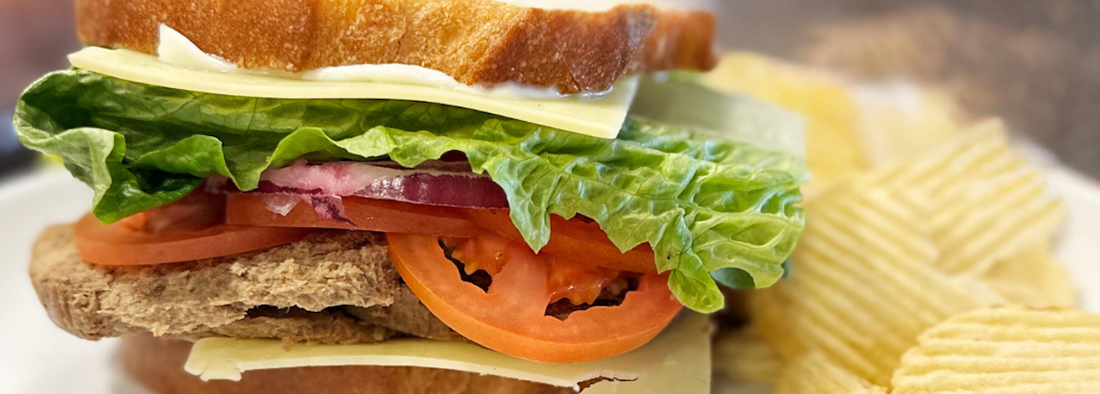 Vegan Deli Sandwich with Mushroom Patties