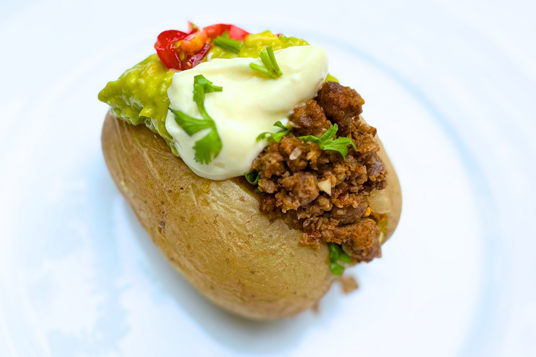 Tex-Mex Baked Potato with Mushroom Shred-It