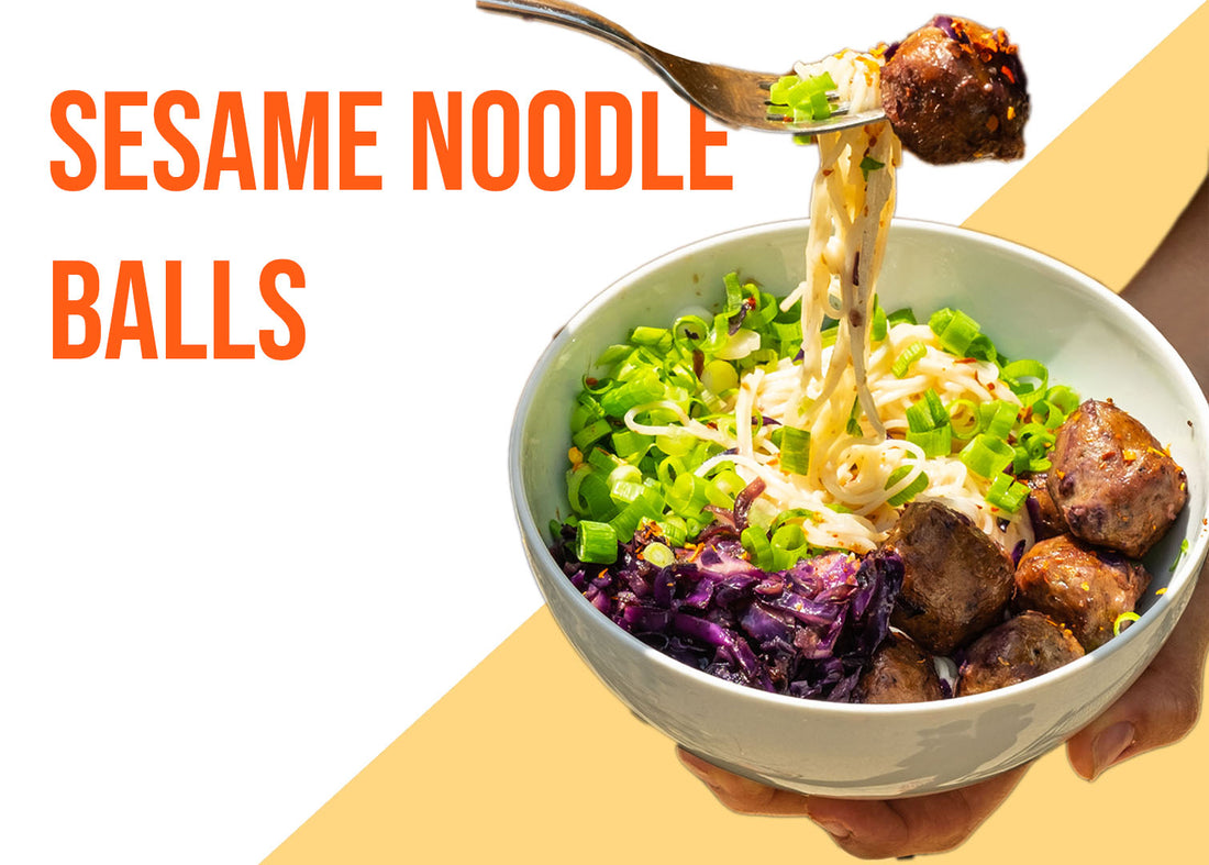 Sesame Noodles with Shroomeats Balls