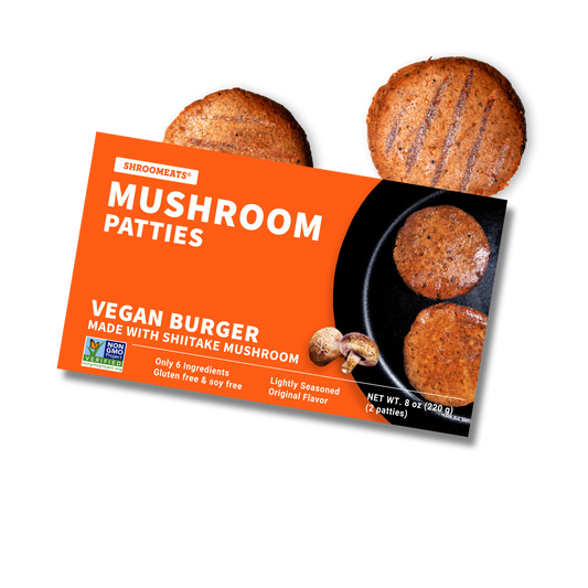 3-Pack Shroomeats® Mushroom Patties : Vegan Shiitake Mushroom Burger Allergen-Friendly Superfood