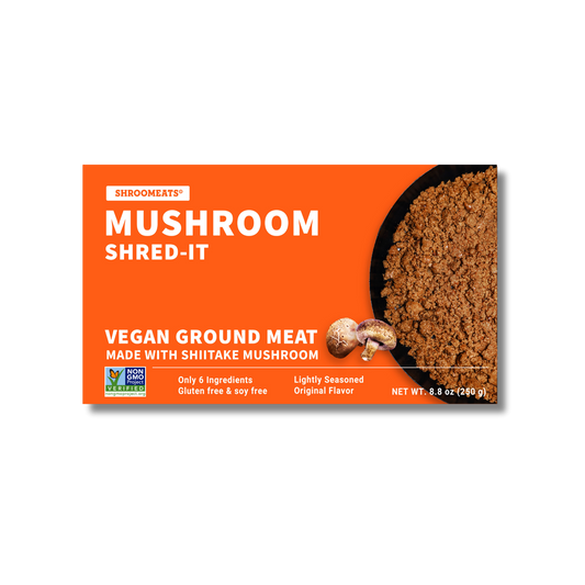 Shroomeats® Shred-it : Vegan Mushroom Ground Meat Allergen Free Healthy Meat Alternative Great Texture