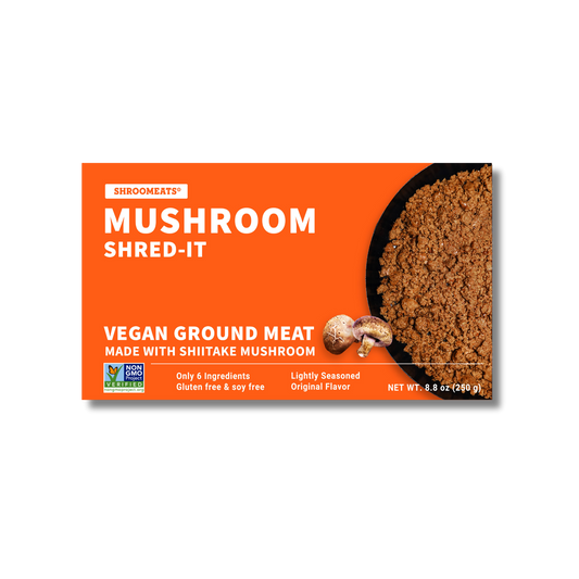 Shroomeats® Mushroom Shred-It : Vegan Shiitake Mushroom Ground Meat Allergen-Friendly Superfood - FREE Shipping