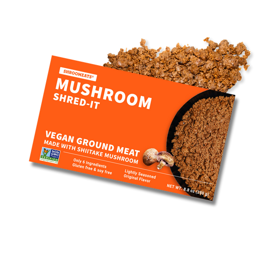 Shroomeats® Mushroom Shred-It : Vegan Shiitake Mushroom Ground Meat Allergen-Friendly Superfood - FREE Shipping