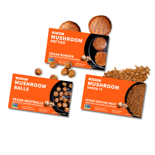 3-Pack Variety Shroomeats® : Vegan Mushroom Allergen Free Healthy Meat Alternative Great Textures